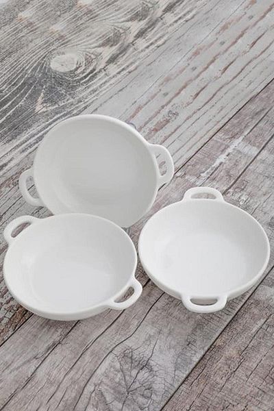 Tekbir Luxury Porcelain 3-Piece Appetizer Plate 15x12.1x3.5 Cm