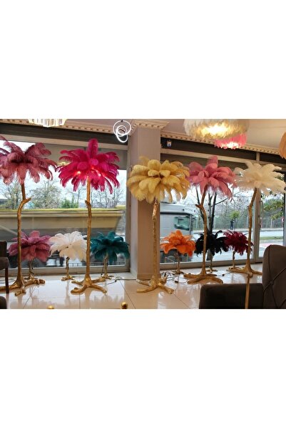 abajur Lambader Deve Kuşu Tüy