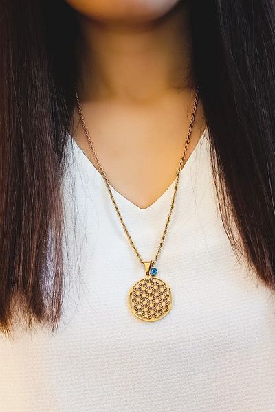 MELENY Flower of Life Tree of Life Talisman Luck Necklace