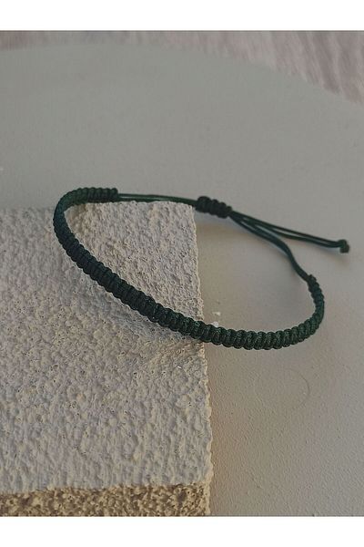 TREND Dark Grey, Mint Green and Dark Green Macrame Bracelet Set - Handmade, Adjustable, Unisex