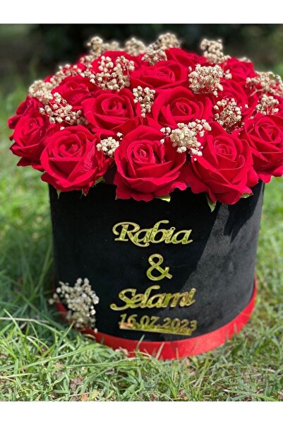 NS flowers İsteme Çiçeği, 25 adet kadife Gül Kutulu Kırmızı Gül , Söz Çiçeği ...