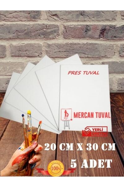 mercan tuval Pres Tuval 5 Li Paket Tuval 20 Cm 30 Cm Beyaz