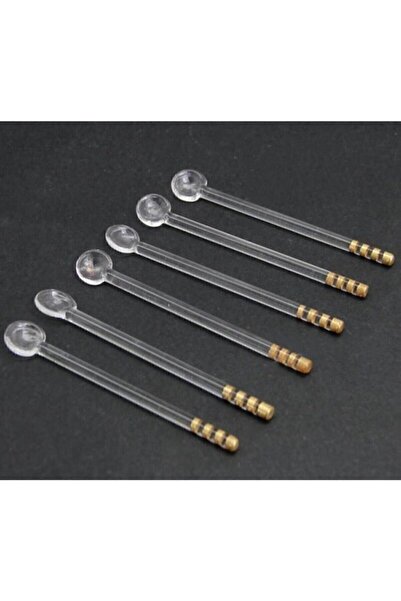 Genel Markalar 12 Adet Altın Yaldızlı Cam Çay Kaşığı