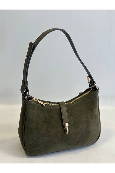 OzBeauty Suede Leather Bag - Buckle Detailed