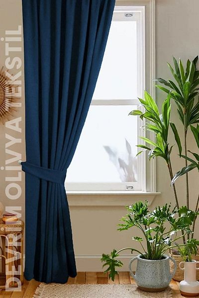 DEVRİM OLİVYA TEKSTİL Luxury 1stClass - Dark Navy Blue, Straight Planting Island Fund, Width x Height