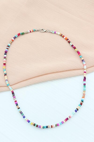 Genel Markalar Kadın Sarı Renkli Kum Boncuk Kolye