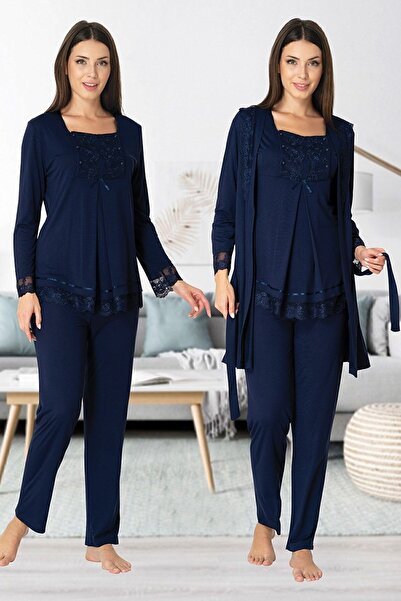 ByLohusa طقم بيجامة للحمل باللون الأزرق الداكن من Effortt مع ثوب حمام