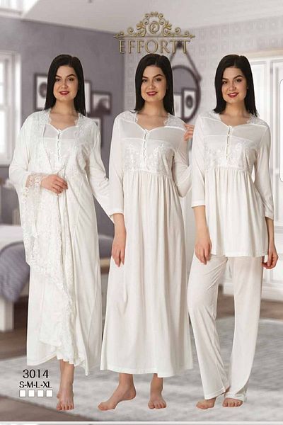 Effort Pijama طقم حمل 3014 إكرو مع ثوب صباحي خاص