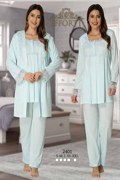 Effort Pijama Σετ πιτζάμες μακρυμάνικο εγκυμοσύνης 3 τεμαχίων