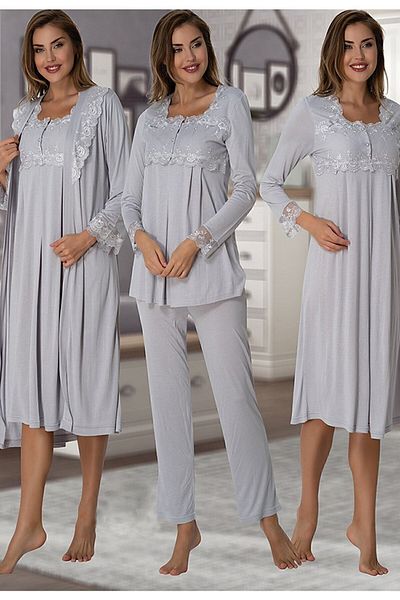 Effortt 2405-g Dressing Gown Nightgown Pajamas