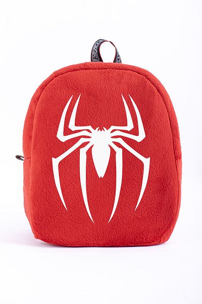 KidHug Geanta Spiderman imprimata pentru copii 0-8 ani - tesatura din par de cal
