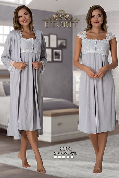 Effort Pijama Σετ Νυχτικό εγκυμοσύνης με ρόμπα