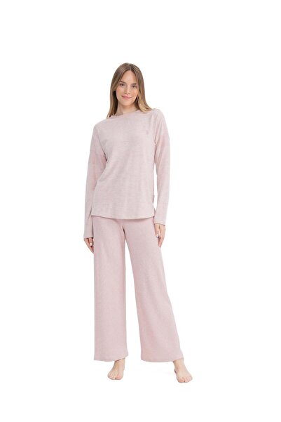 U.S. Polo Assn. U.S. Polo Assn. Set pijamale pentru femei Pink Melange - Gât ...