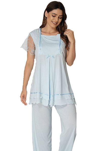 Effort Pijama Set de pijamale cu mâneci scurte pentru maternitate Effort Blue 2051