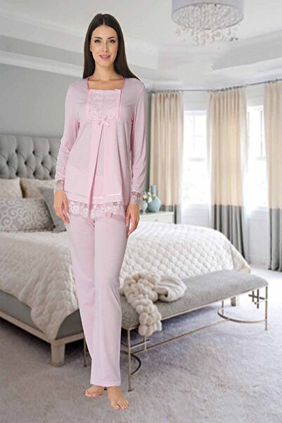 Effortt Set de pijamale de maternitate Mayss Collections 3045 Roz