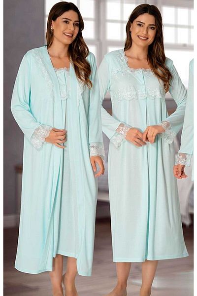 Effort Pijama مجموعة من 4 قطع للحوامل باللون الفيروزي من Effortt 2405