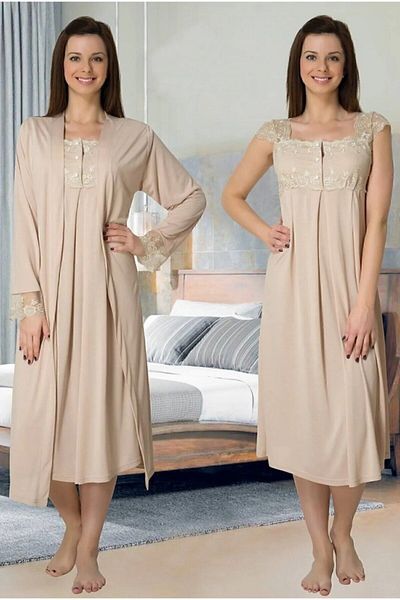 Effort Pijama Effortt Maternity Maternity Set of 4 with Milk Coffee Dressing Gowns 2305