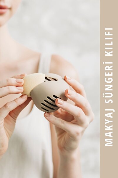 Mamastuff Silikon Makyaj Süngeri Kılıfı Bej- Rock