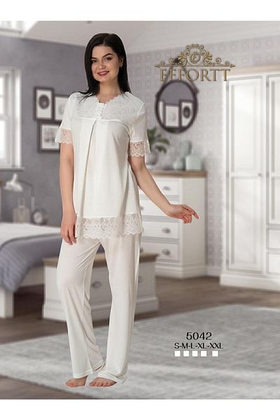 Effortt Femei - Set de pijamale de maternitate - Alb
