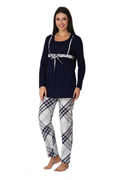 HAMİLE ÇARŞISI Set de pijamale de maternitate bleumarin