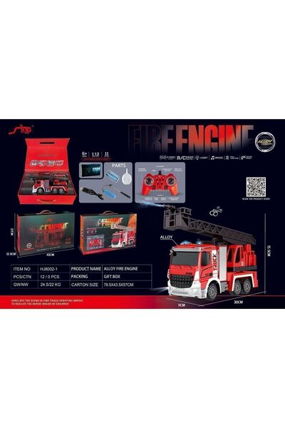 Cici Oyuncak Kumandalı Full Fonksiyon Özel Çantalı Su Püskürten İtfaiye Araba...