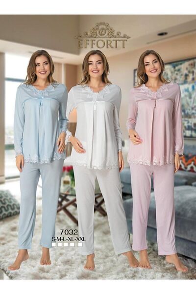 Effortt Γυναικεία - Σετ Πιτζάμες Μητρότητας - Πούδρα