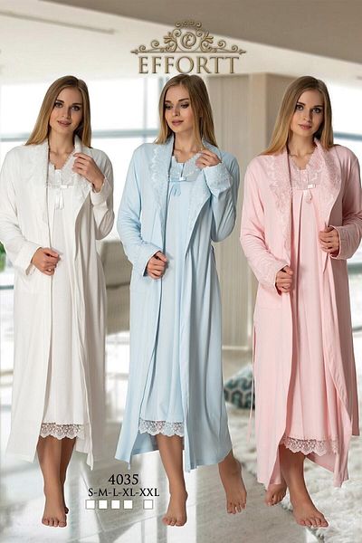 Effort Pijama طقم ثوب نوم للحوامل من Effortt 4035 مع ثوب صباحي