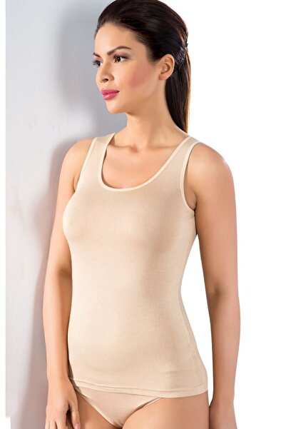 LÜXDRM Büyük Beden Bamboo Kalın Askılı Bayan Atlet