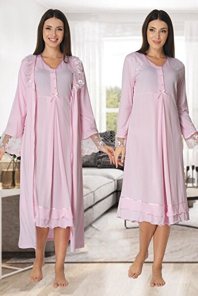 kaktüslohusa طقم ثوب نوم للحوامل باللون الوردي من Effort مكون من قطعتين 2425