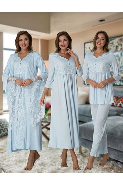 effort Pijamale Maternitate Maternitate Set de 4 Albastru