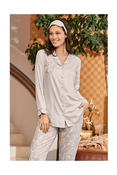Mecit Pijama Σετ πιτζάμες εγκυμοσύνης με ριγέ Floral Mecit