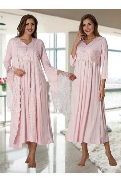 Effort Pijama ثوب نوم نسائي من Powder Effortt 3010 مزين بالدانتيل للحوامل