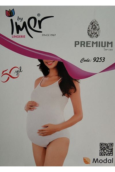İmer Çamaşır Women's Black Modal Maternity Strap Snap Body