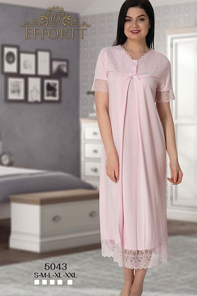Effort Pijama Maternity Nightgown with Lace Collar