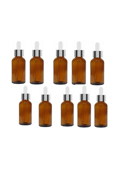 wellLine 50 Cc Cam Damlalıklı Amber Şişe [50 Cc=50ml X 10 Adet] / Ecza Şişesi...