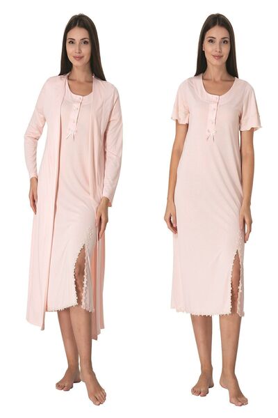 ByLohusa Set cămașă de noapte pentru maternitate Effortt Powder cu halat