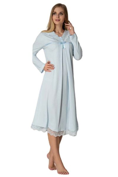 Effort Pijama Cămașă de noapte de maternitate Effortt Blue 4033