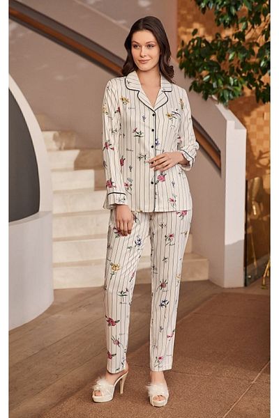 ByLohusa Set de pijamale cu dungi florale