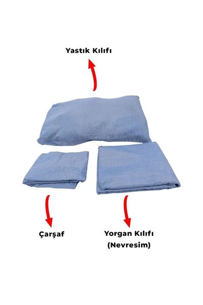 hedeftartical Askeri Nevresim Takımı: Mavi Çarşaf, Yastık Kılıfı Ve Nevresim ...