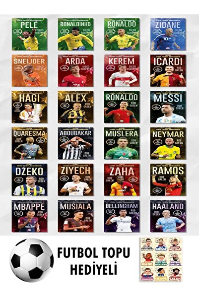 Dokuz Yayınları PELE - RONALDINHO - SNEIJDER  - ZIDANE  - ALEX - HAGI - QUARESMA - BELLINGHAM - ICARDI 24 ADET KİTAP