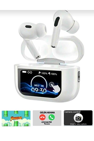 HDE KABLOSUZ KULAK İÇİ BT KULAKLIK A9 PRO 2 DİJİTAL DOKUNMATİK EKRANLI YENİ NESİL ANC