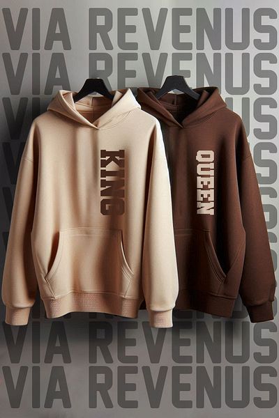 Vordevia Суитшърт с принт "Dear Oversize King Queen"