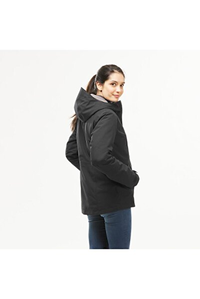 Decathlon Kadın 3'ü 1 Arada Outdoor Trekking Montu - Siyah - Travel 500 - 8°c