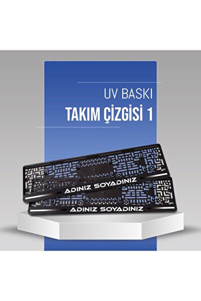plakalıkhane Takım Çizgisi Plakalık MODEL 1 , 2 Adet Premium Uv Baskılı Kişiy...