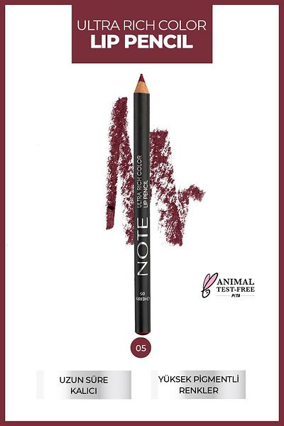 NOTE Ultra Rich Color Lip Pencil Lip Liner 05 Cherry - Purple