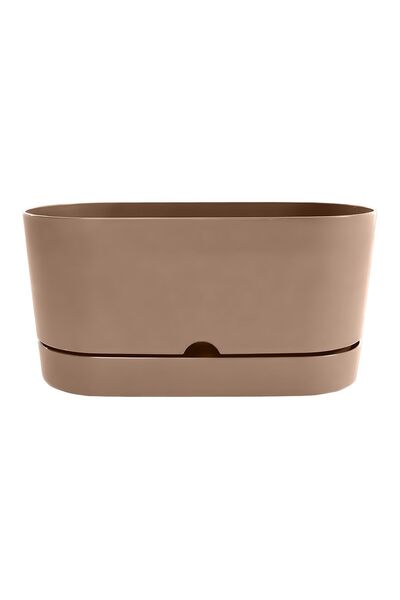 ToXA 5.5 Litre Bej Begonya Balkon Saksı Dekoratif Tabaklı Izgarasız Mat Plast...