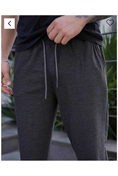 yg ydn giyim Pánské zakouřené základní tepláky-bottoms 003