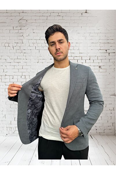 Luisero Αθλητικό μπλέιζερ για άντρες με υφή κηρήθρας καπνιστή Vad