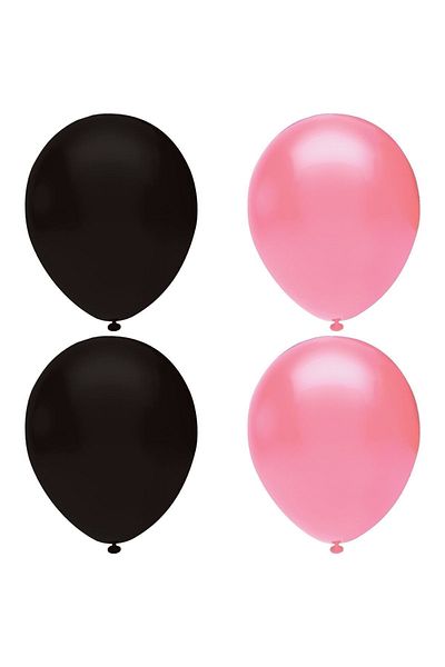 HKNYS Black-Pink Pastel Latex Balloon Helium Compatible-5 Pieces