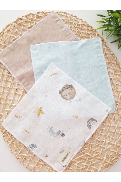 ilkimbebe Dolunay Set of 7 Single Layer Muslin Baby Mouth Wipes